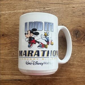 Disney White Marathon Mug with Mickey and Donald